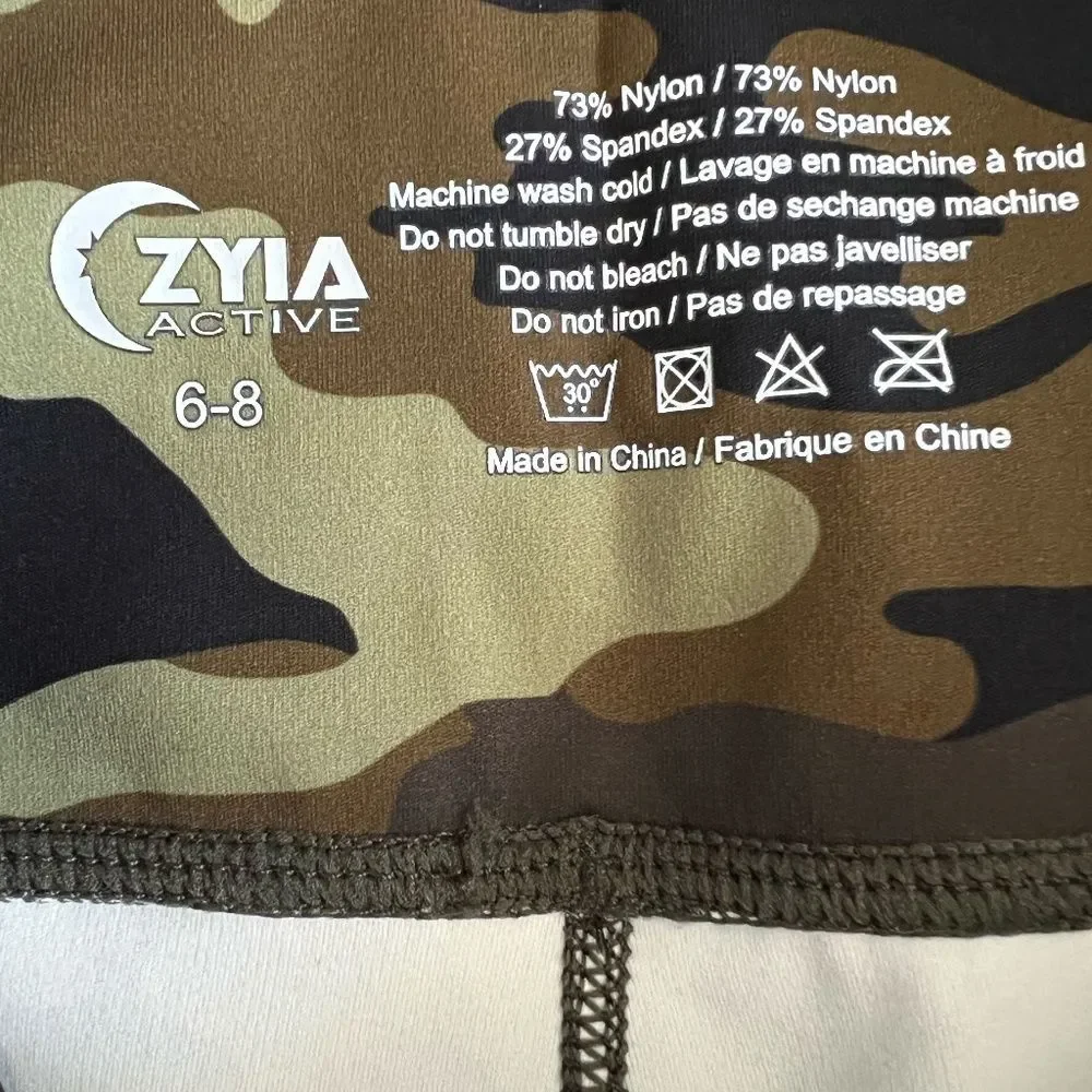ZYIA Light Green Camo Reflective Soft & Snug Mid-Rise 7/8 Legging Size 6-8 - Picture 15 of 16